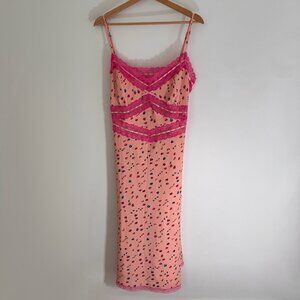 NWOT Betsey Johnson Hollywood Midi Dress, Coral Cloud
